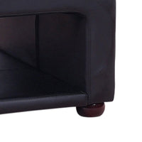 Coffee Table Upholstered PU Leather in Black Colour with open storage Furniture Kings Warehouse