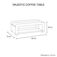 Coffee Table Upholstered PU Leather in Black Colour with open storage Furniture Kings Warehouse