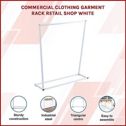 Commercial Clothing Garment Rack Retail Shop White Home & Garden Kings Warehouse