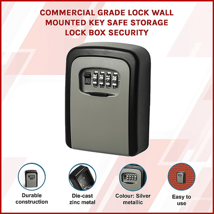 Commercial Grade Lock Wall Mounted Key Safe Storage Lock Box security Kings Warehouse