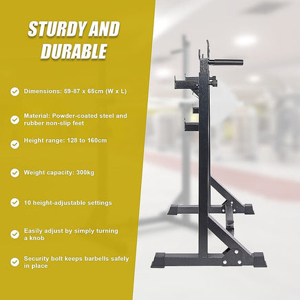 Commercial Squat Rack Adjustable Pair Fitness Exercise Weight Lifting Gym Barbell Stand Sports & Fitness Kings Warehouse