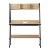 Computer Desk Bookshelf Storage 100CM Oak Furniture Kings Warehouse