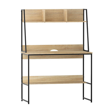 Computer Desk Bookshelf Storage 100CM Oak Furniture Kings Warehouse