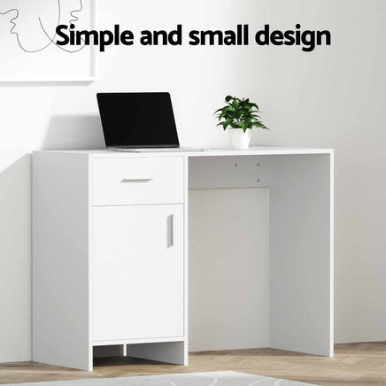 Computer Desk Drawer Cabinet White 100CM Furniture Kings Warehouse