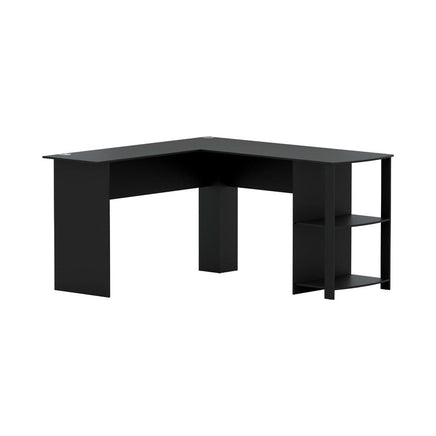 Computer Desk Shelf L-Shape Black 136CM Furniture Kings Warehouse