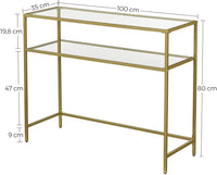 Console Table Metal Frame with 2 Shelves Adjustable Feet Home & Garden Kings Warehouse