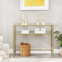 Console Table Metal Frame with 2 Shelves Adjustable Feet Home & Garden Kings Warehouse