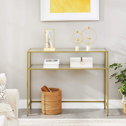 Console Table Metal Frame with 2 Shelves Adjustable Feet Home & Garden Kings Warehouse
