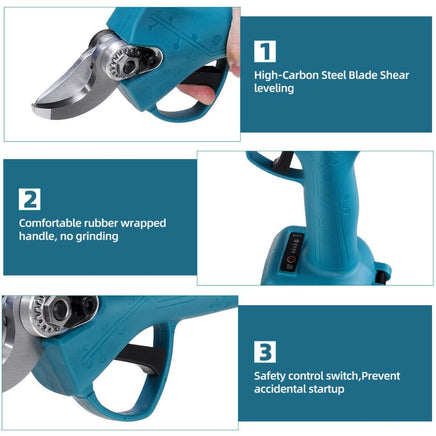 Cordless Electric Pruning Shears Secateur Rechargeable Branch Cutter W/ 2 Battery Pet Care Kings Warehouse