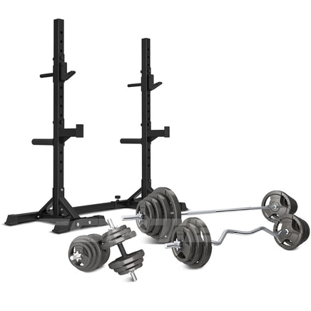 Cortex SR10 Squat Rack with 90kg Standard Tri-Grip Weight and Bar Set Sports & Fitness Kings Warehouse