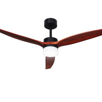 Dev King 52'' Ceiling Fan LED Light Remote Control Wooden Blades Dark Wood Fans
