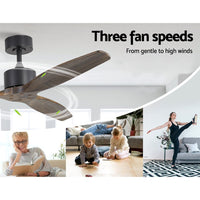 Devanti 52'' Ceiling Fan AC Motor 3 Blades w/Remote - Dark Wood Appliances Kings Warehouse