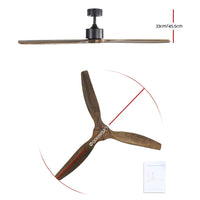 Devanti 52'' Ceiling Fan AC Motor 3 Blades w/Remote - Dark Wood Appliances Kings Warehouse