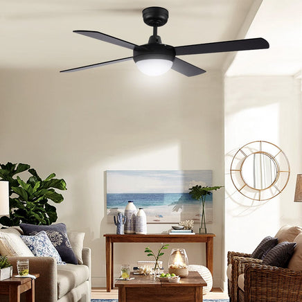 Devanti 52'' Ceiling Fan AC Motor w/Light w/Remote - Black Appliances Kings Warehouse