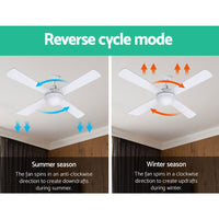 Devanti 52'' Ceiling Fan AC Motor w/Light w/Remote - White Appliances Kings Warehouse