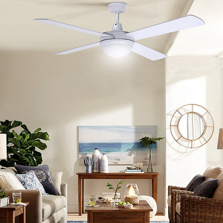 Devanti 52'' Ceiling Fan AC Motor w/Light w/Remote - White Appliances Kings Warehouse