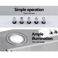 Devanti 520mm Range Hood 52cm Rangehood Stainless Steel Appliances Kings Warehouse