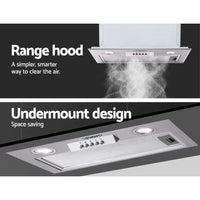 Devanti 520mm Range Hood 52cm Rangehood Stainless Steel Appliances Kings Warehouse