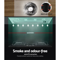 Devanti 520mm Range Hood 52cm Rangehood Stainless Steel Appliances Kings Warehouse