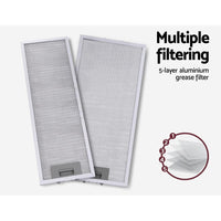 Devanti 600mm Range Hood 60cm Slide out Rangehood Stainless Steel Appliances Kings Warehouse