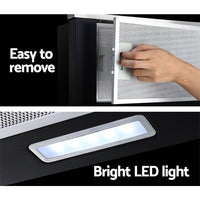 Devanti 600mm Range Hood 60cm Slide out Rangehood Stainless Steel Appliances Kings Warehouse