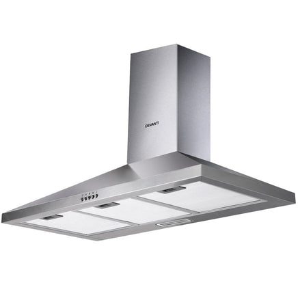 Devanti 900mm Range Hood 90cm Rangehood Stainless Steel Appliances Stocktake Sale Kings Warehouse