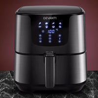Devanti Air Fryer 7L LCD Fryers Black Appliances Kings Warehouse