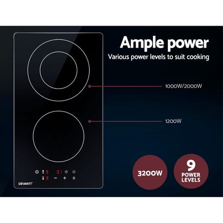 Devanti Electric Ceramic Cooktop 30cm Appliances Kings Warehouse