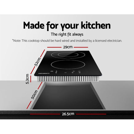 Devanti Electric Ceramic Cooktop 30cm Appliances Kings Warehouse