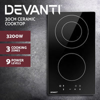 Devanti Electric Ceramic Cooktop 30cm Appliances Kings Warehouse