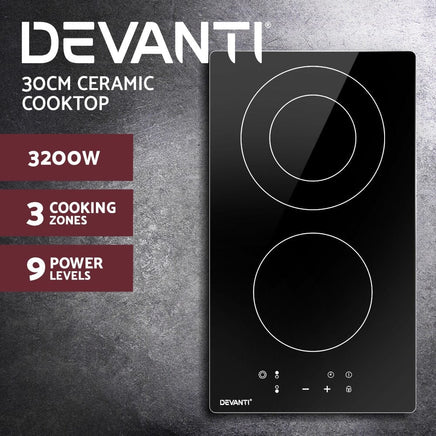 Devanti Electric Ceramic Cooktop 30cm Appliances Kings Warehouse