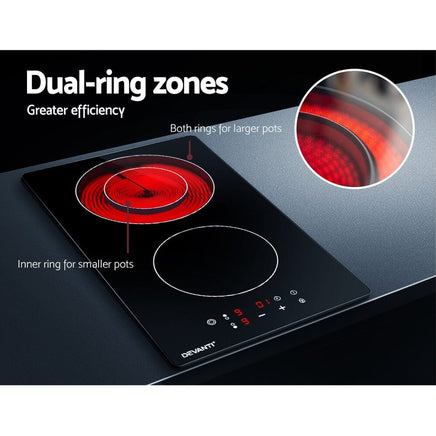 Devanti Electric Ceramic Cooktop 30cm Appliances Kings Warehouse