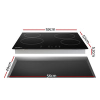 Devanti Electric Ceramic Cooktop 60cm Touch Control Appliances Kings Warehouse