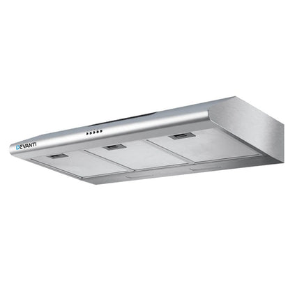 DEVANTI Fixed Range Hood Rangehood Stainless Steel Kitchen Canopy 90cm 900mm Appliances Stocktake Sale Kings Warehouse