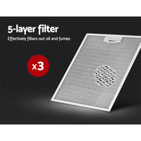 DEVANTI Fixed Range Hood Rangehood Stainless Steel Kitchen Canopy 90cm 900mm Appliances Stocktake Sale Kings Warehouse