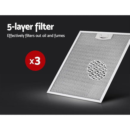 DEVANTI Fixed Range Hood Rangehood Stainless Steel Kitchen Canopy 90cm 900mm Appliances Stocktake Sale Kings Warehouse