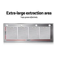 Devanti Range Hood Commercial Rangehood BBQ Hoods Kitchen Alfresco Canopy 1500mm Appliances Stocktake Sale Kings Warehouse