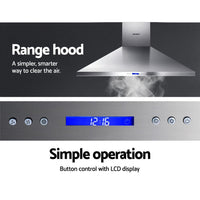 Devanti Range Hood Commercial Rangehood BBQ Hoods Kitchen Alfresco Canopy 1500mm Appliances Stocktake Sale Kings Warehouse