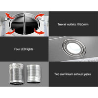 Devanti Range Hood Commercial Rangehood BBQ Hoods Kitchen Alfresco Canopy 1500mm Appliances Stocktake Sale Kings Warehouse