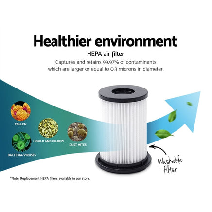 Devanti Stick Vacuum Cleaner Bagless Cordless 150W Purple Appliances Kings Warehouse