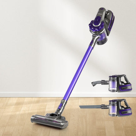 Devanti Stick Vacuum Cleaner Bagless Cordless 150W Purple Appliances Kings Warehouse