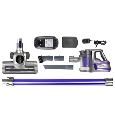 Devanti Stick Vacuum Cleaner Bagless Cordless 150W Purple Appliances Kings Warehouse