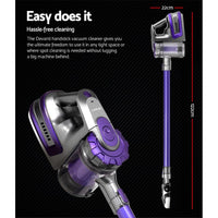Devanti Stick Vacuum Cleaner Bagless Cordless 150W Purple Appliances Kings Warehouse
