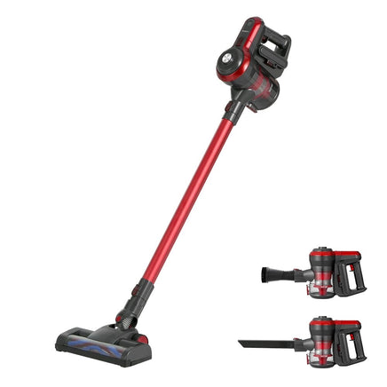 Devanti Stick Vacuum Cleaner Brushless Cordless 250W Red Appliances Kings Warehouse