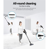 Devanti Stick Vacuum Cleaner Brushless Cordless 350W Grey Appliances Kings Warehouse