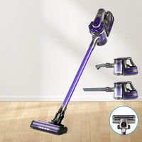 Devanti Stick Vacuum Cleaner Cordless Roller Brush 150W Purple Appliances Kings Warehouse