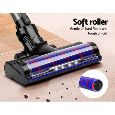Devanti Stick Vacuum Cleaner Cordless Roller Brush 150W Purple Appliances Kings Warehouse