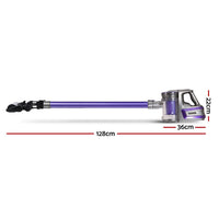 Devanti Stick Vacuum Cleaner Cordless Roller Brush 150W Purple Appliances Kings Warehouse