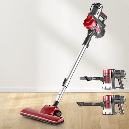 Devanti Stick Vacuum Cleaner Handheld Corded 450W Red Appliances Kings Warehouse