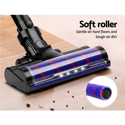 Devanti Stick Vacuum Cleaner Roller Brush Cordless 150W Purple Appliances Kings Warehouse